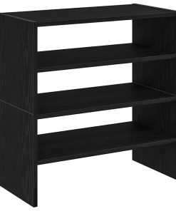 Scarpiere 2 Pz Impilabili In Rovere Nero 60x30x30,5 cm