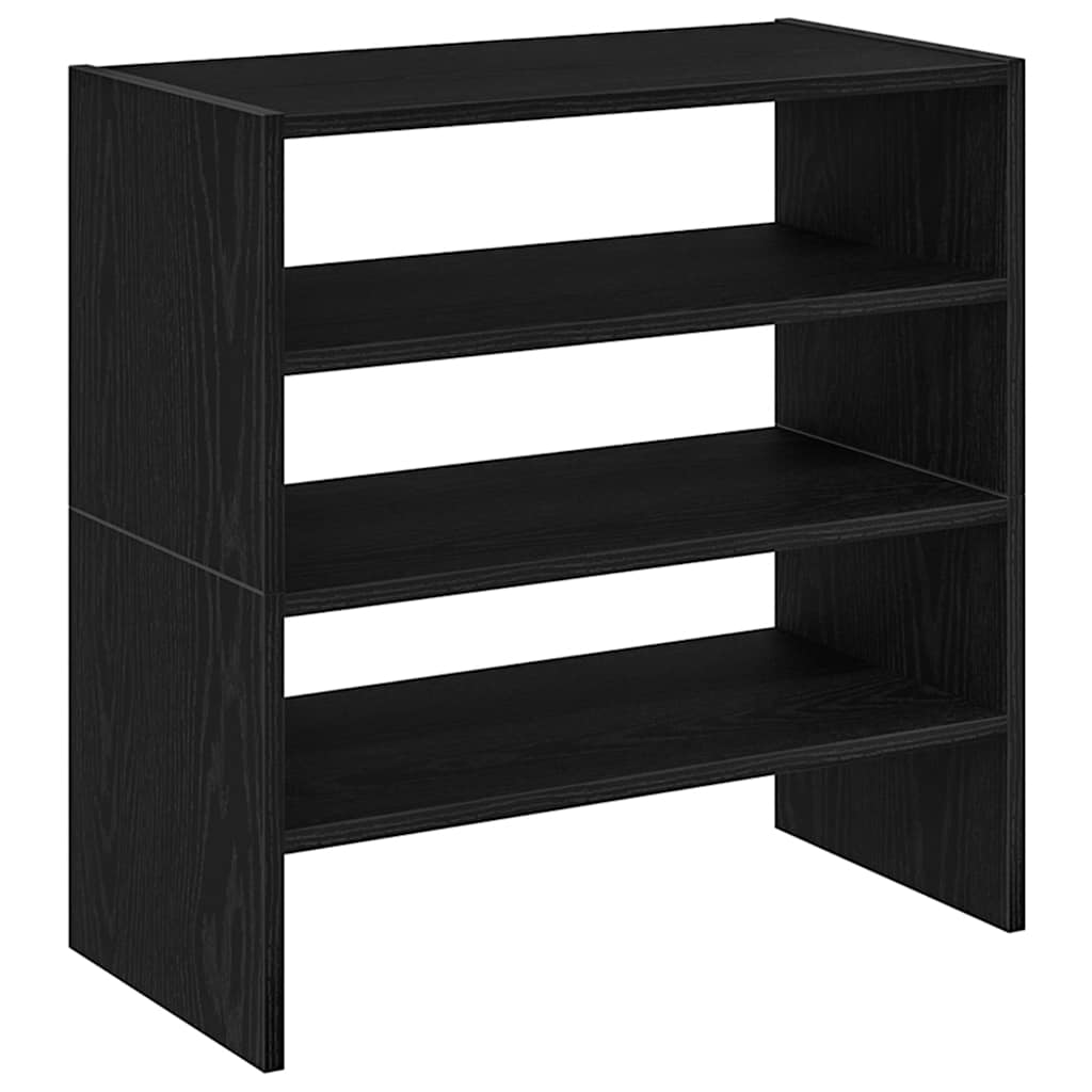 Scarpiere 2 Pz Impilabili In Rovere Nero 60x30x30,5 cm