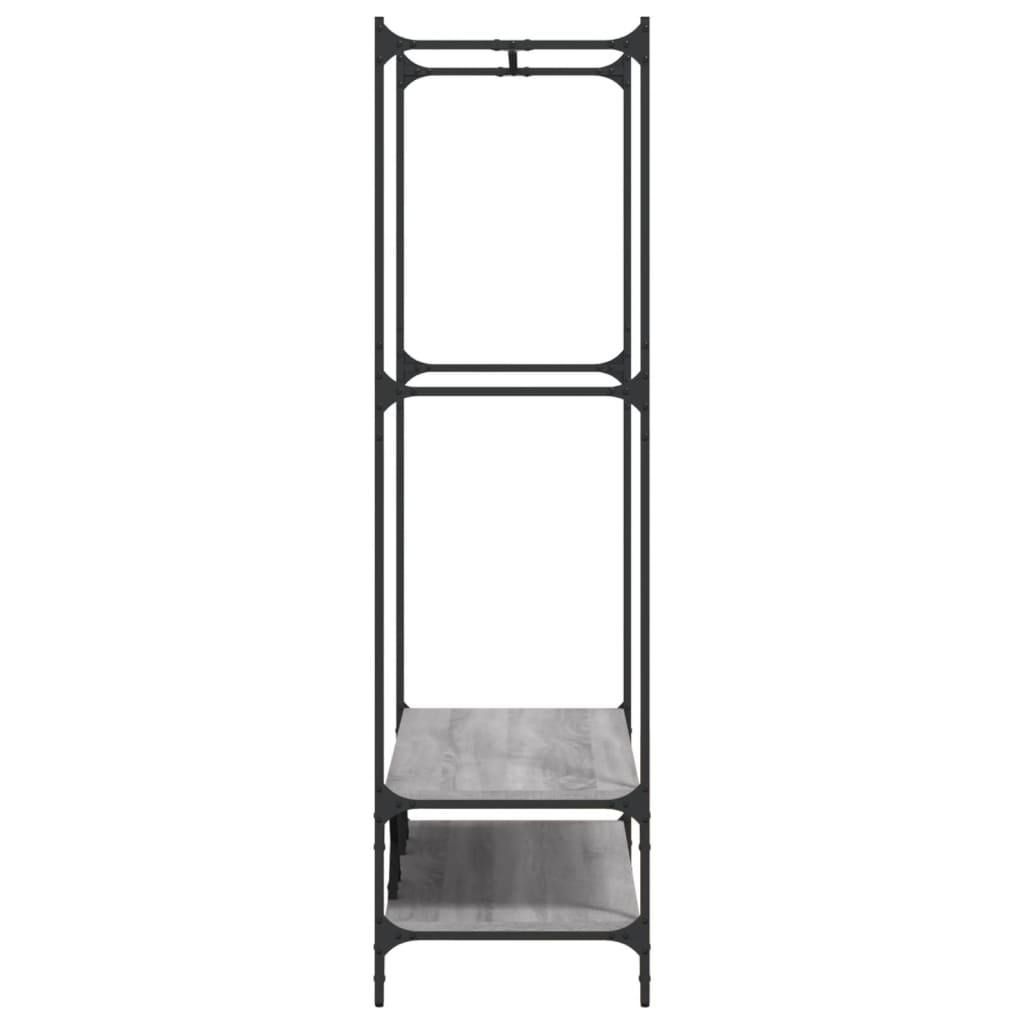 Appendiabiti Con Scaffali Grigio Sonoma In Legno Multistrato