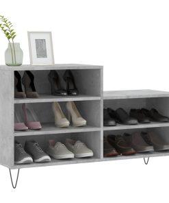 Scarpiera Grigio Cemento 102x36x60 Cm In Legno Multistrato