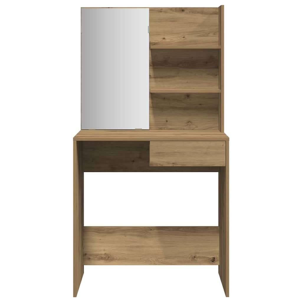 Toeletta Con Specchio Rovere Artigianale 74,5x40x141 cm