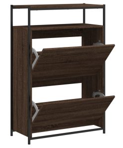 Scarpiera Rovere Marrone 75x34x112 Cm In Legno Multistrato