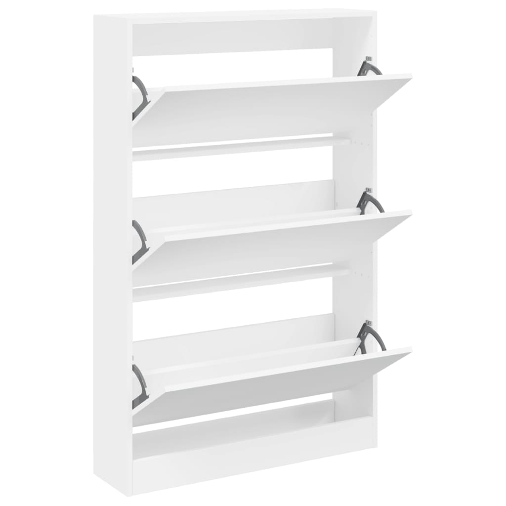 Scarpiera Bianca 80x21x125,5 Cm In Legno Multistrato - Image 2