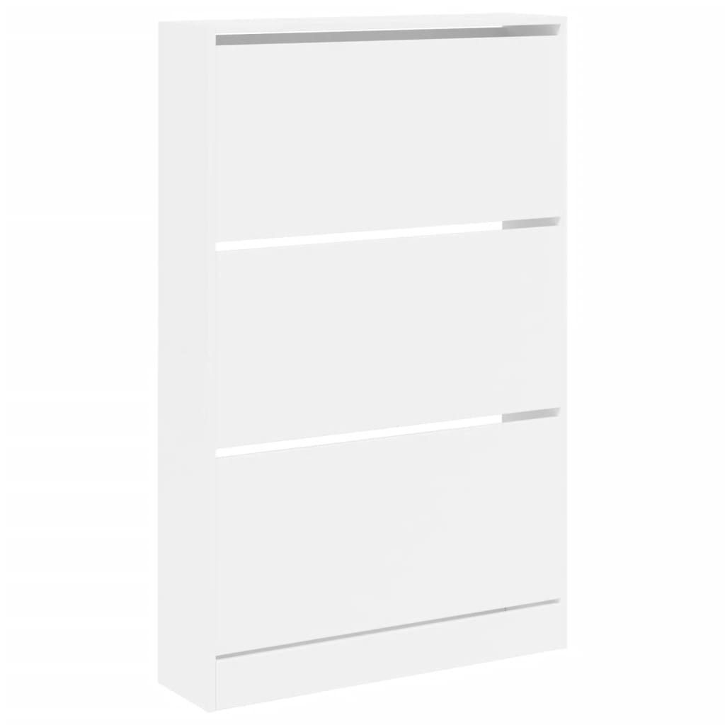 Scarpiera Bianca 80x21x125,5 Cm In Legno Multistrato - Image 5