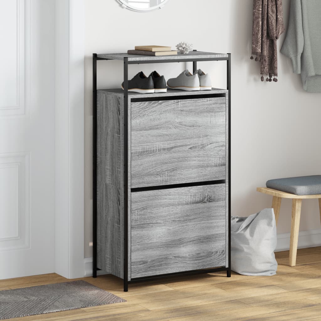 Scarpiera Grigio Sonoma 60x34x112 Cm In Legno Multistrato - Image 6