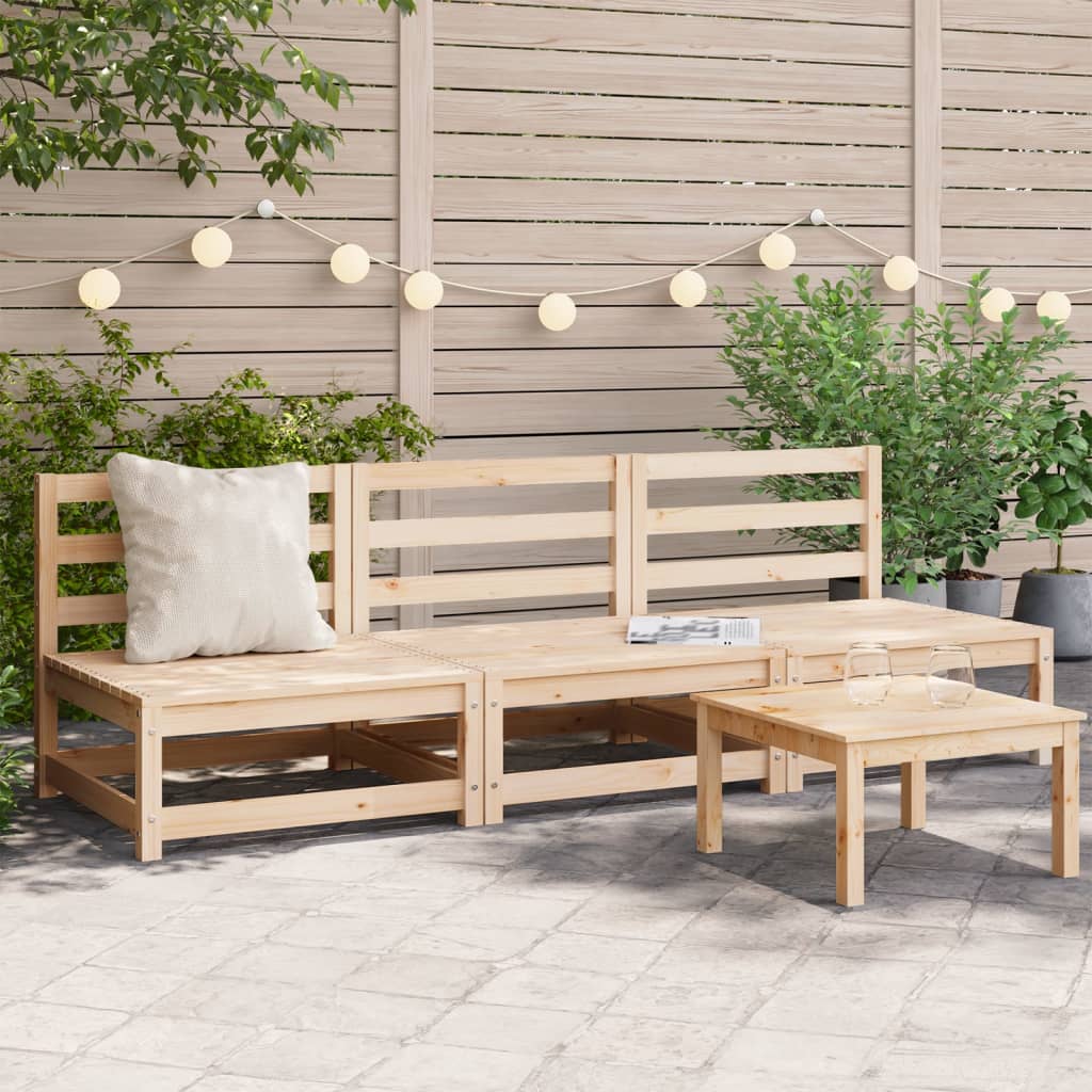 Divani Da Giardino Senza Braccioli 3pz 70x70x67cm Massello Pino