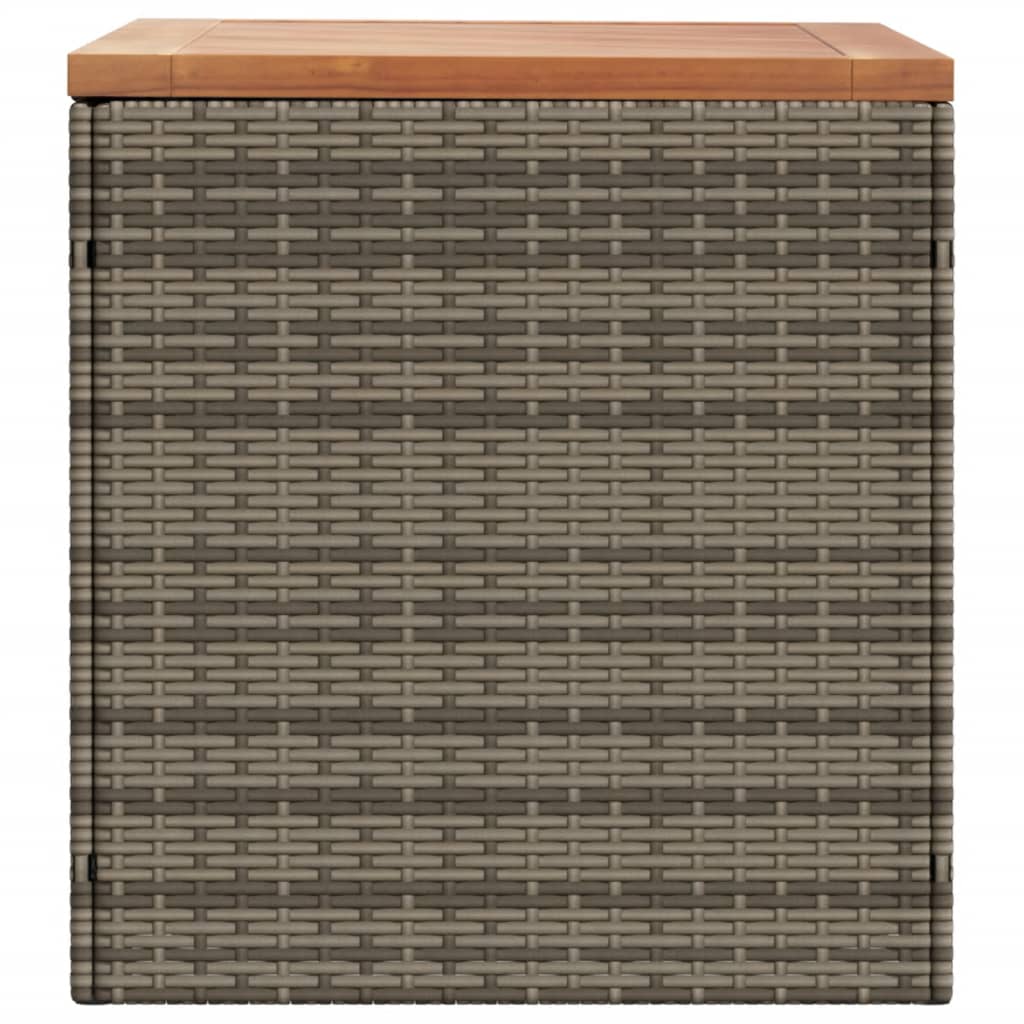 Contenitore Giardino Grigio 110x50x54cm Polyrattan Legno Acacia - Image 3