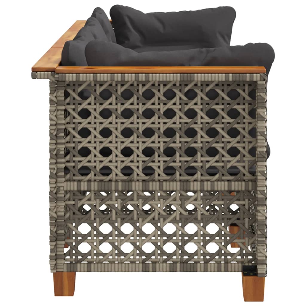 Divano Da Giardino Con Cuscini 3 Posti Grigio In Polyrattan