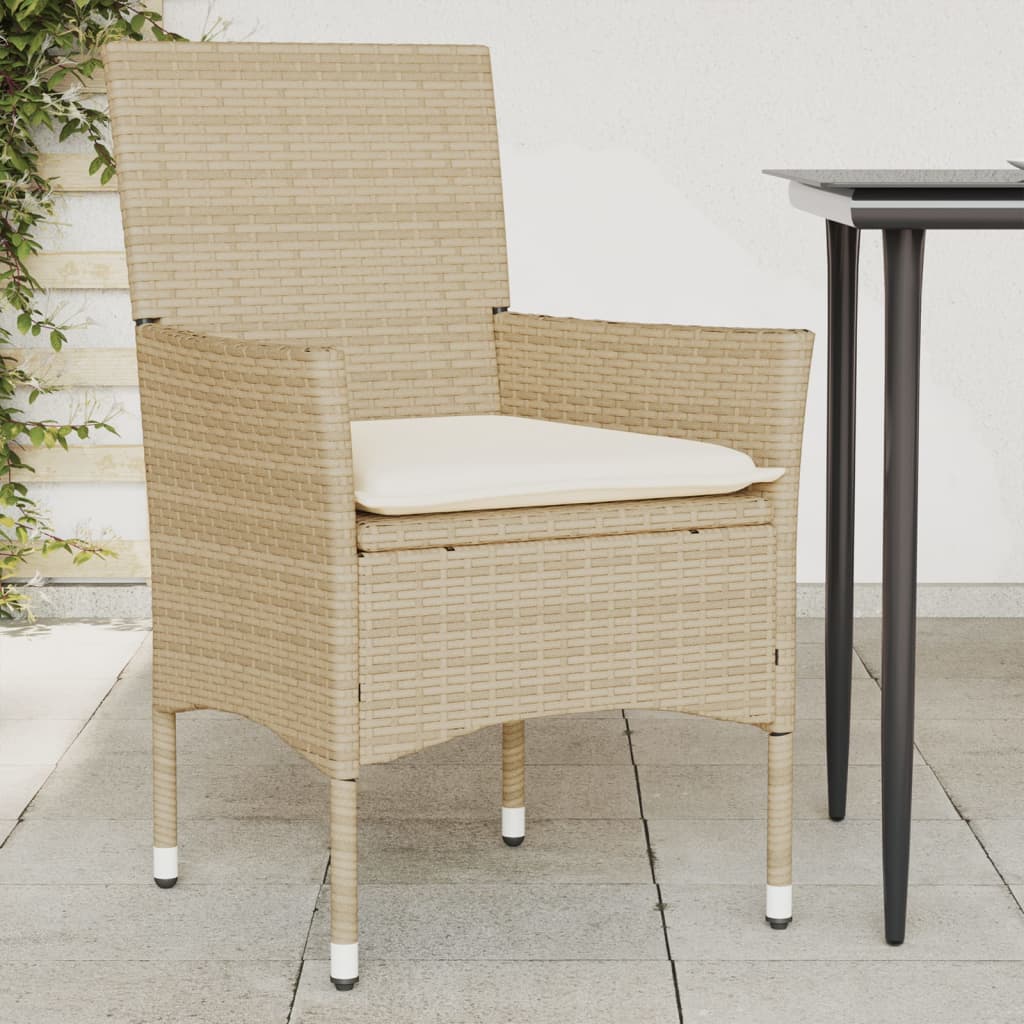 Sedie Da Giardino Con Cuscini 2 Pz Beige In Polyrattan - Image 4