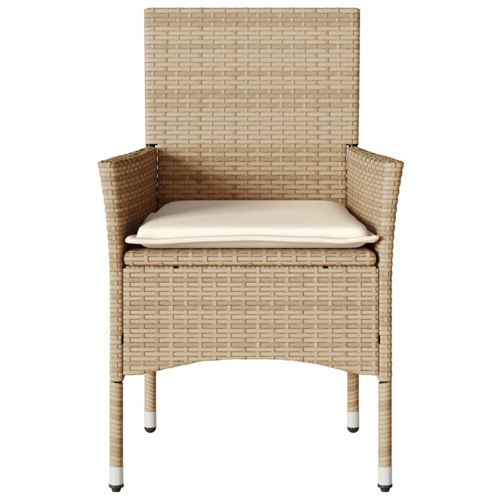 Sedie Da Giardino Con Cuscini 2 Pz Beige In Polyrattan