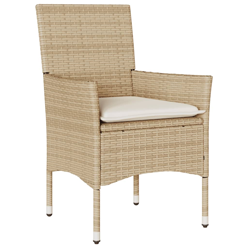 Sedie Da Giardino Con Cuscini 2 Pz Beige In Polyrattan - Image 2