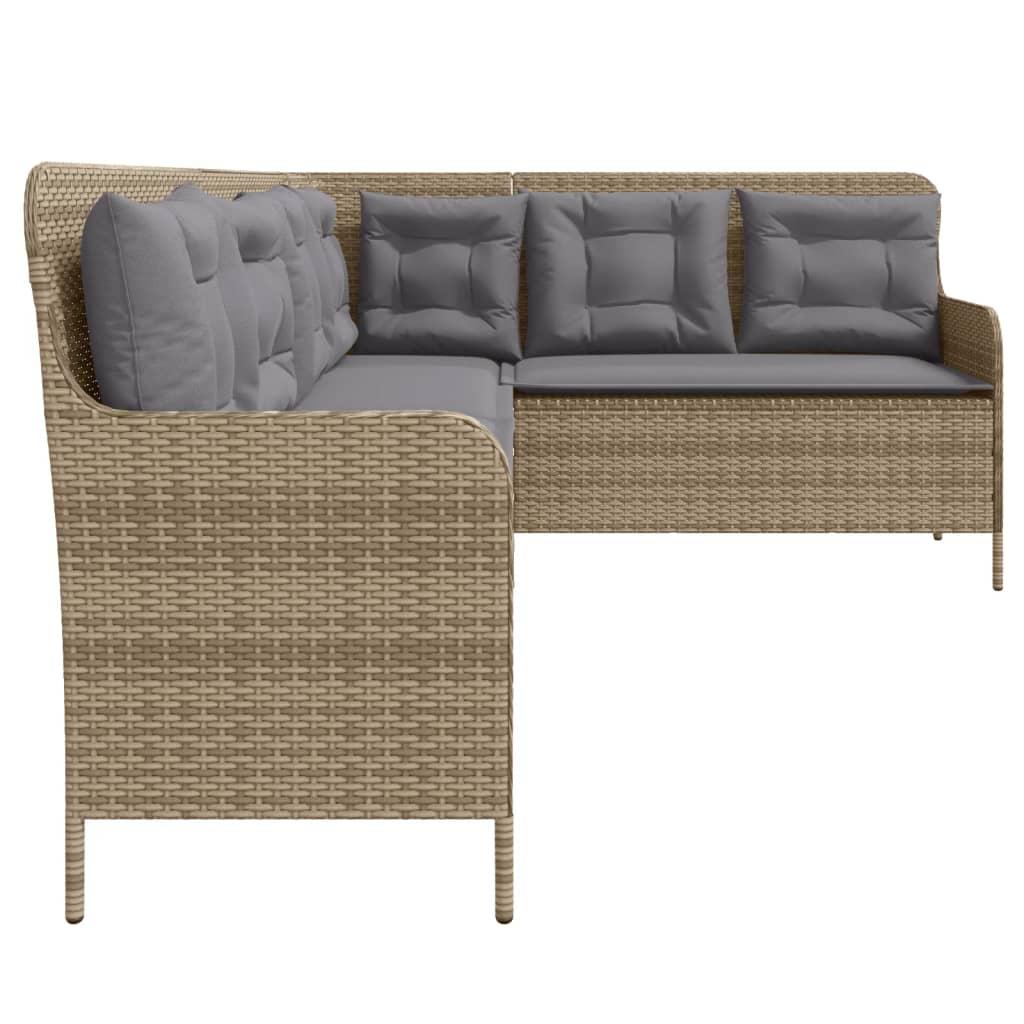 Divano Da Giardino Con Cuscini A L Beige In Polyrattan