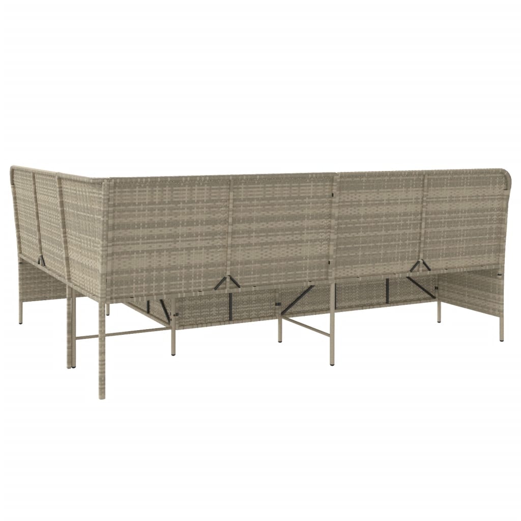Divano Da Giardino Con Cuscini A L Grigio Chiaro In Polyrattan