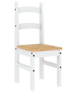 Sedie Da Pranzo 2 Pz Bianche 40x46x99 Cm Legno Massello Di Pino