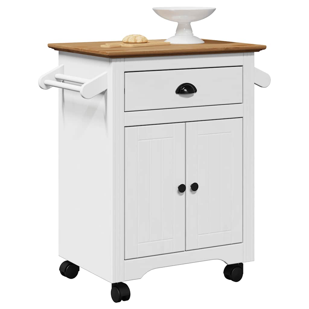 Carrello Da Cucina Bodo Bianco E Marrone 72x45x80 cm - Image 5