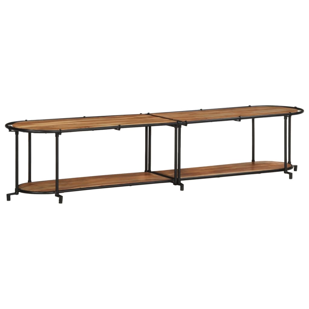 Mobile Porta Tv 200x42x40 Cm In Legno Massello Di Acacia - Image 5