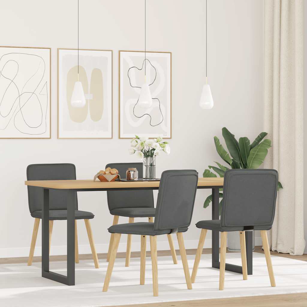 Sedie Da Pranzo 4 Pz Grigio Scuro In Tessuto