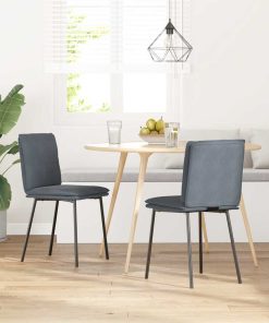 Sedie Da Pranzo 2 Pz Grigio Scuro In Velluto
