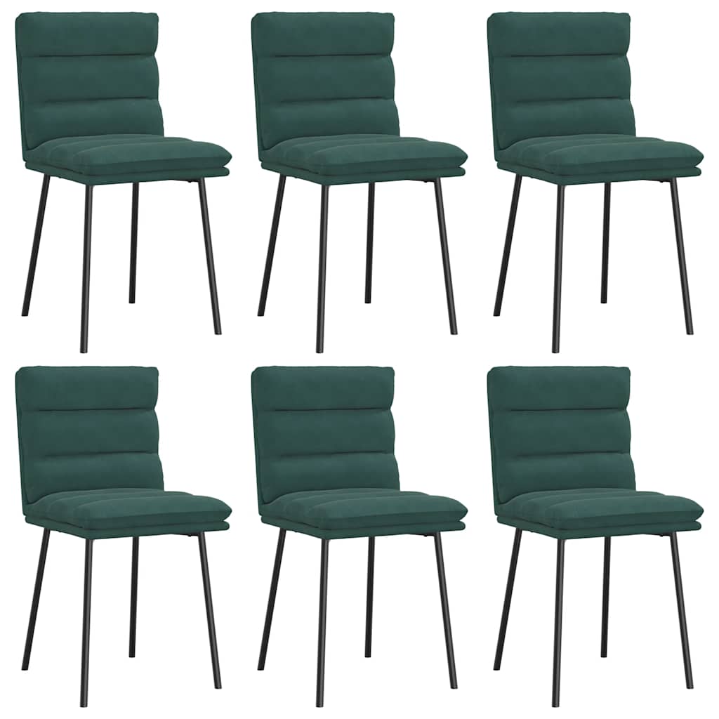 Sedie Da Pranzo 6 Pz Verde Scuro In Velluto