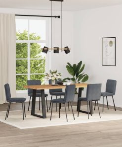 Sedie Da Pranzo 6 Pz Grigio Scuro In Velluto