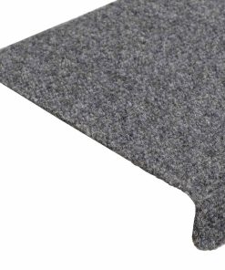 Tappetini Per Scale Autoadesivi 30 Pz 65x21x4 Cm Grigio Chiaro Bordo Rettangolare