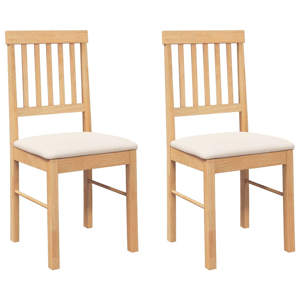 Sedie Da Pranzo Con Cuscini 2 Pz In Legno Massello Di Hevea - Image 3