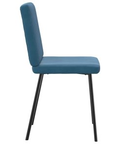 Sedie Da Pranzo 4 Pz Blu In Velluto
