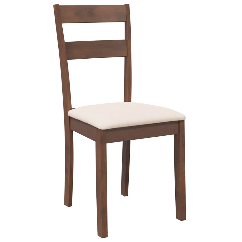 Sedie Da Pranzo Con Cuscini 2pz Marrone Legno Massello Di Hevea