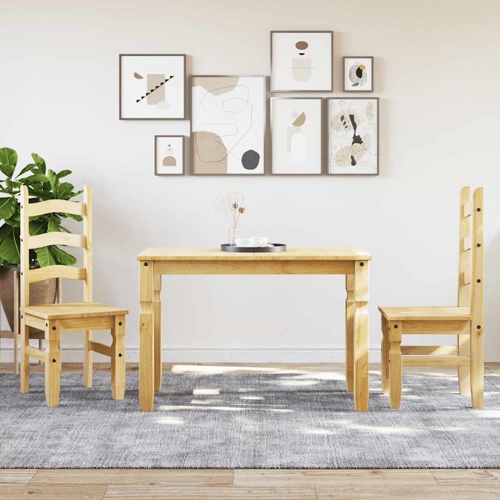 Set Da Pranzo 3 Pz Panama In Legno Massello Di Pino