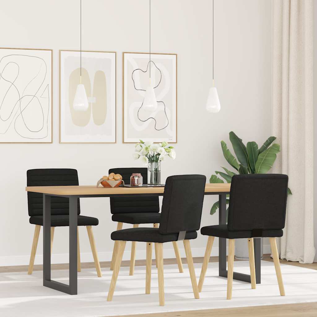 Sedie Da Pranzo 4 Pz Nere In Tessuto