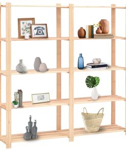 Scaffale A 5 Livelli 170x38x170 Cm In Massello Di Pino 500 kg