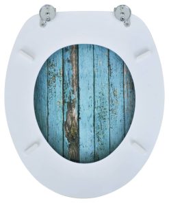 Coperchio Da Toilette In Mdf Con Modello Legno Invecchiato