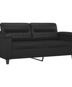 Set Di Divani 2 Pz Con Cuscini Nero In Similpelle