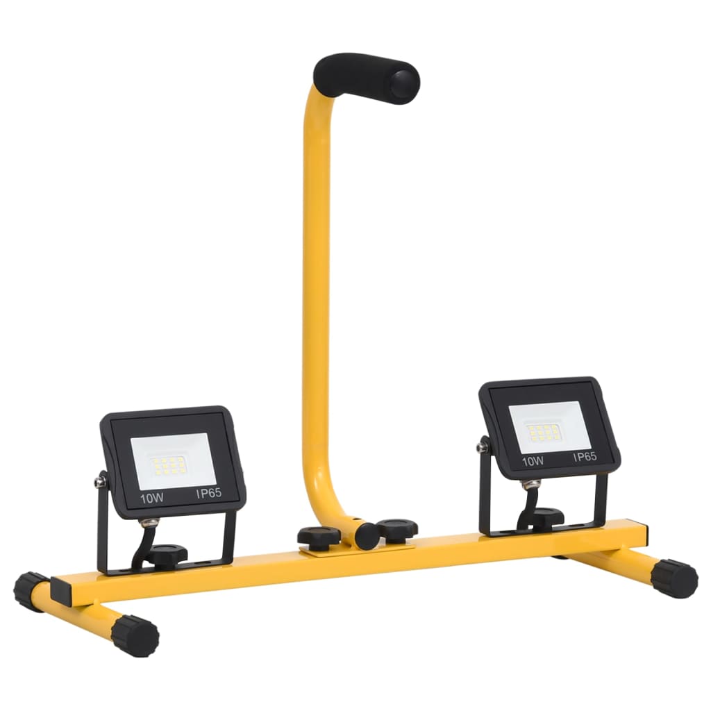 Faretto A Led Con Maniglia 2x10 W Bianco Caldo