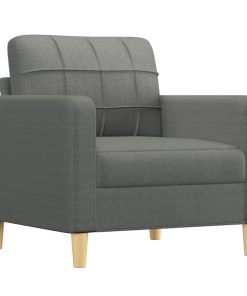 Set Di Divani 3 Pz Con Cuscini Grigio Scuro In Tessuto