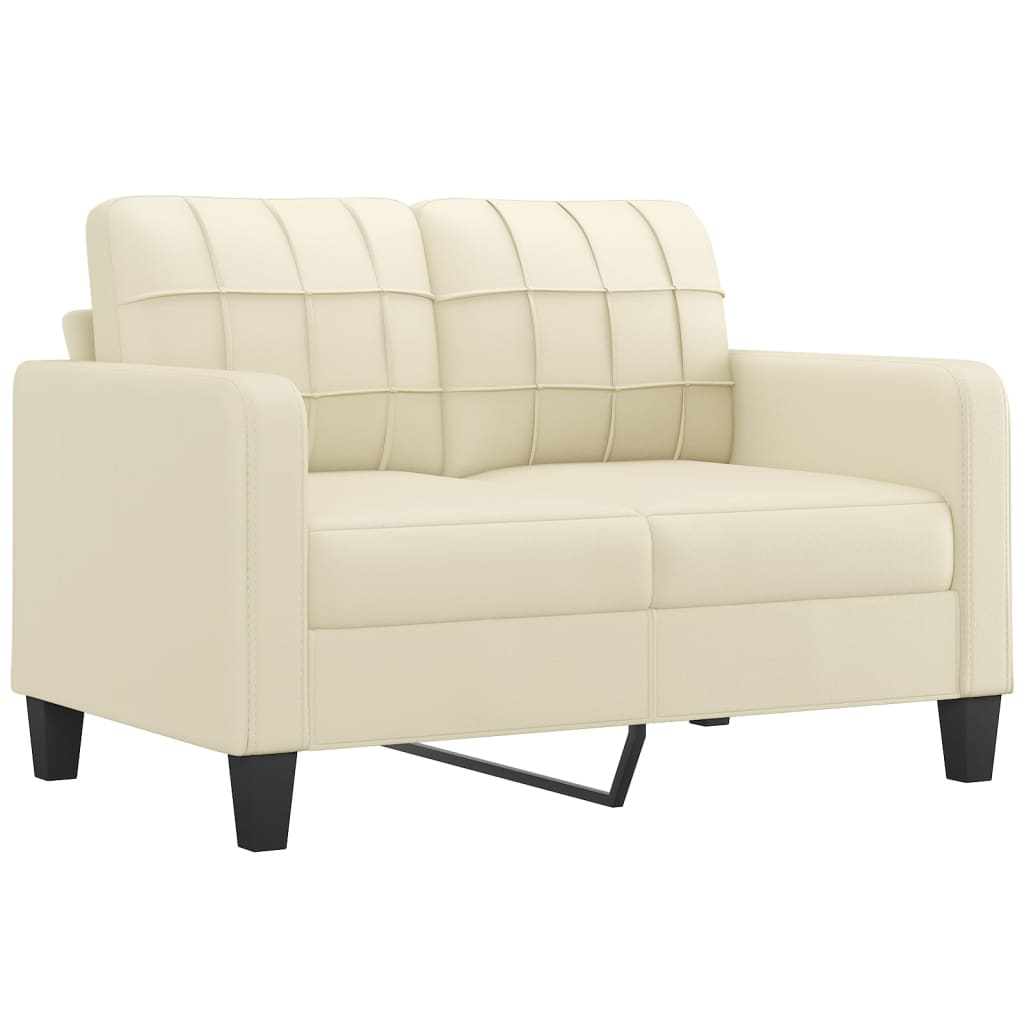 Set Di Divani 3 Pz Con Cuscini Crema In Similpelle