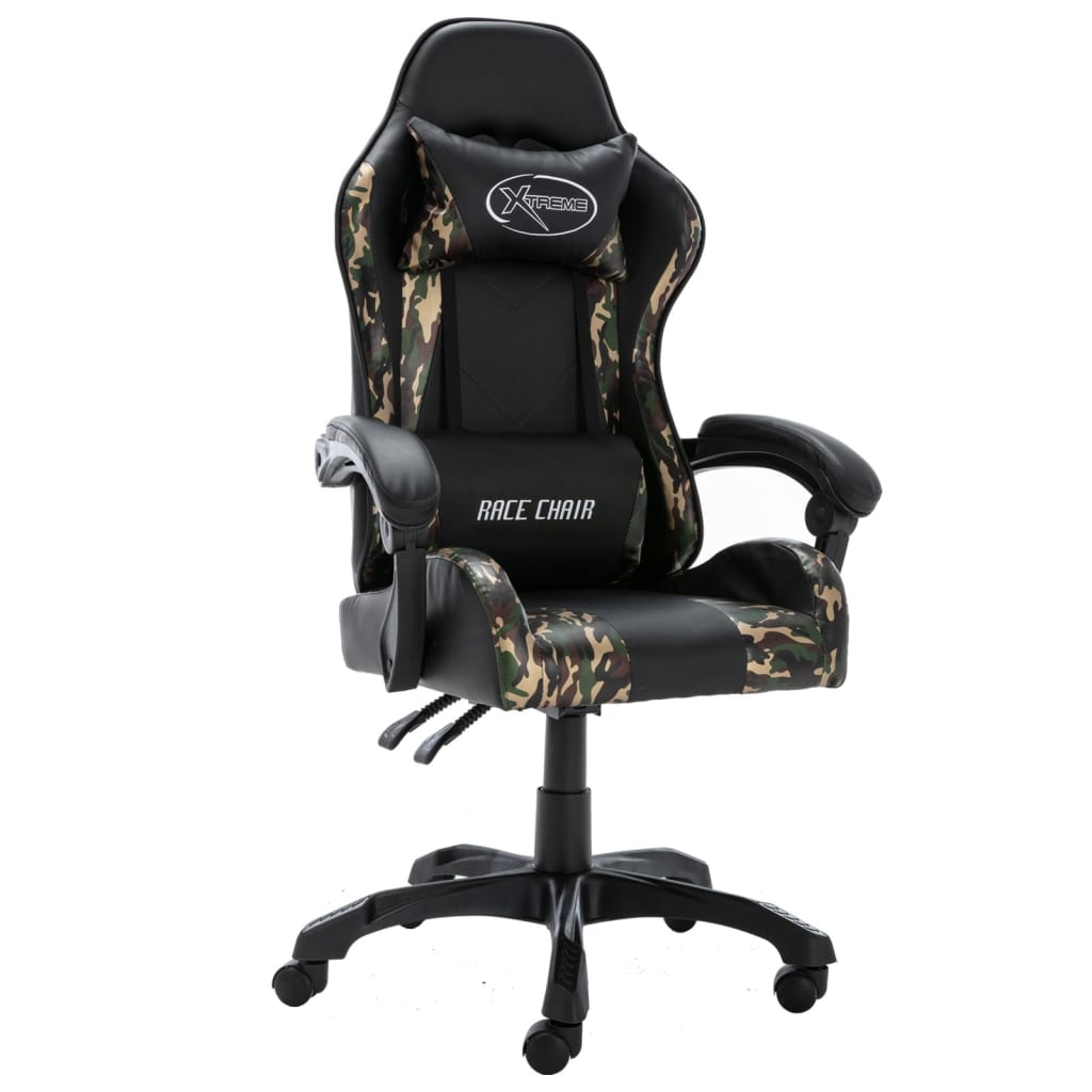 Sedia Da Gaming Nera E Mimetica In Similpelle - Image 6