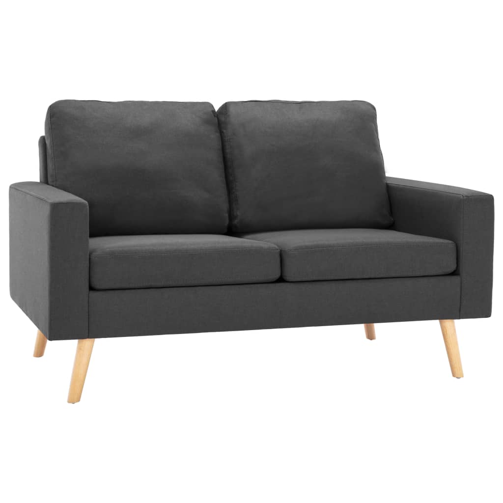 Set Di Divani 2 Pz In Tessuto Grigio Scuro