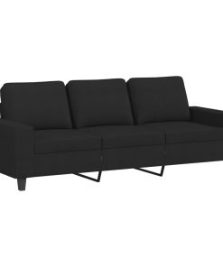 Set D Divani 3 Pz Nero In Tessuto