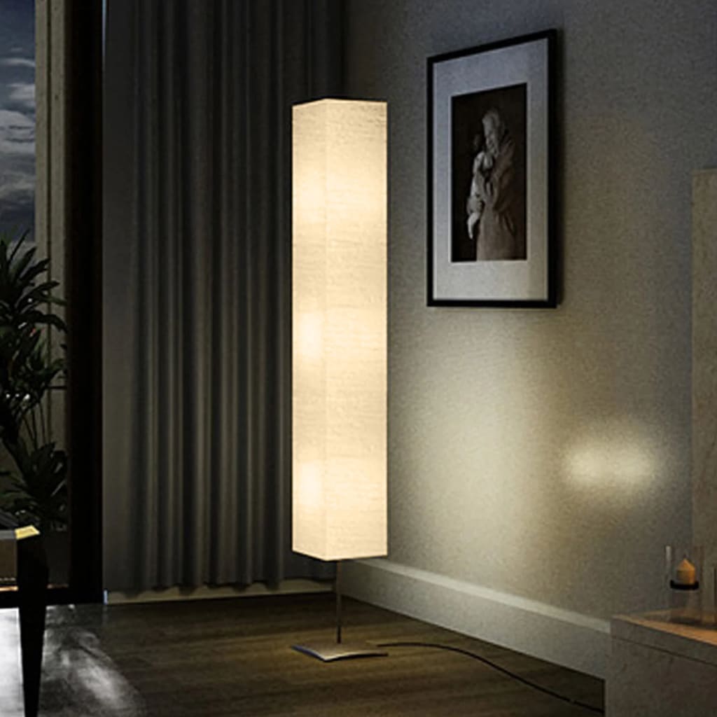 Lampada A Piantana Con Supporto In Acciaio 170 Cm Beige