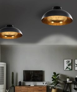 Lampadari 2 Pz Nero E Oro SemI-Sferici E27
