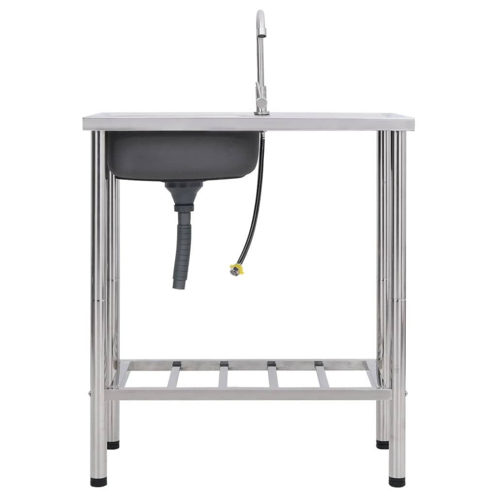 Lavello Da Campeggio Vasca Singola Con Rubinetto Acciaio Inox - Image 2