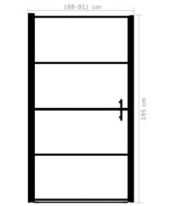 Porta Per Doccia In Vetro Temperato Smerigliato 91x195 Cm Nero
