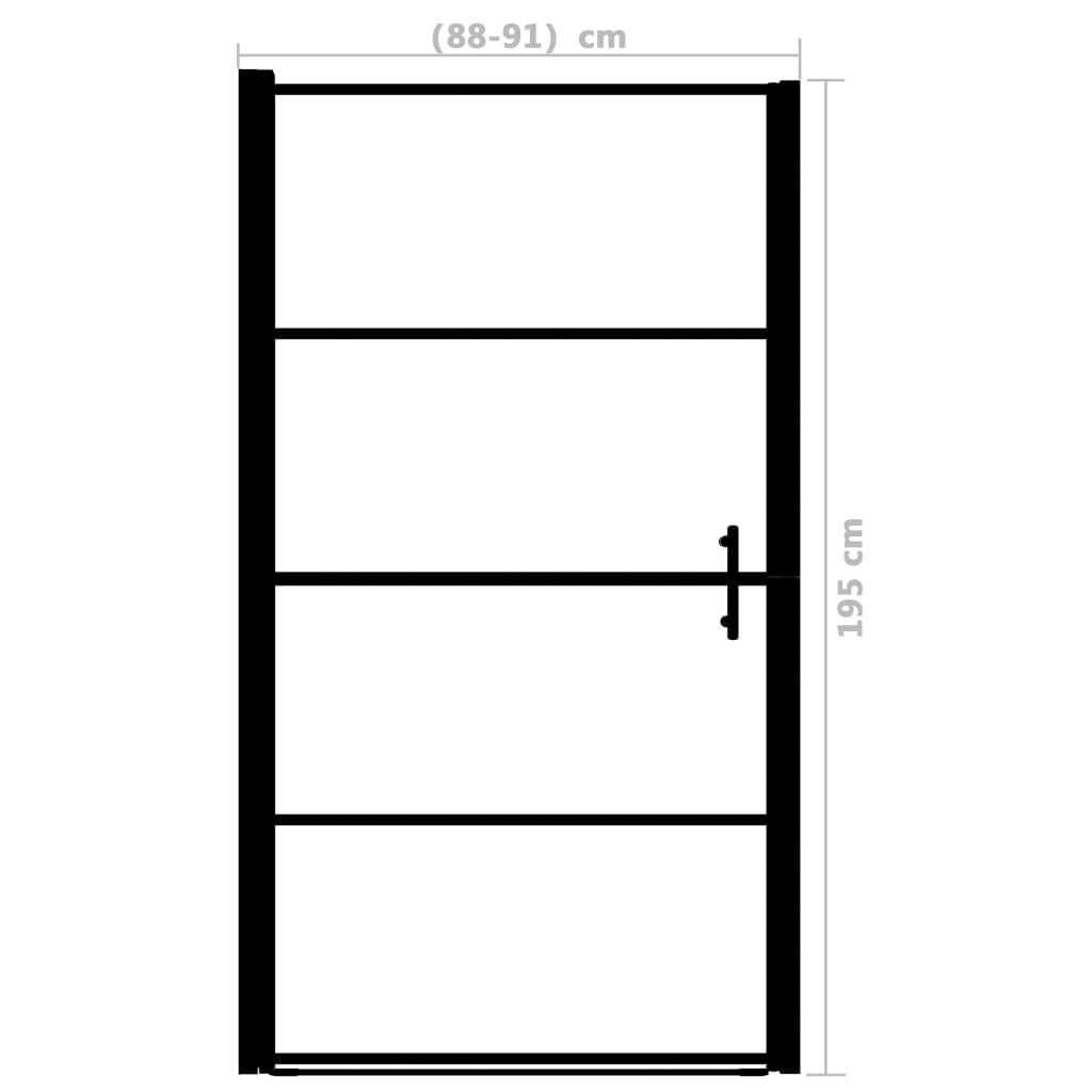 Porta Per Doccia In Vetro Temperato Smerigliato 91x195 Cm Nero