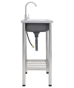 Lavello Da Campeggio Vasca Singola Con Rubinetto Acciaio Inox