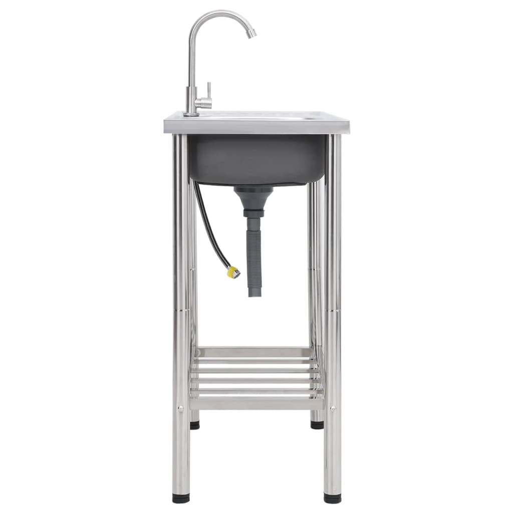 Lavello Da Campeggio Vasca Singola Con Rubinetto Acciaio Inox