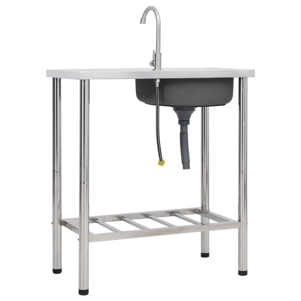 Lavello Da Campeggio Vasca Singola Con Rubinetto Acciaio Inox - Image 6