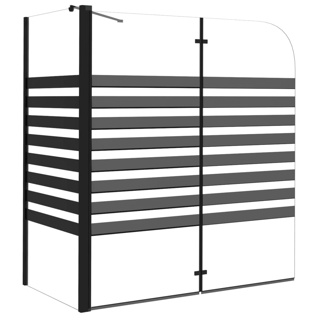 Box Doccia A Strisce 120x68x130 Cm In Vetro Temperato