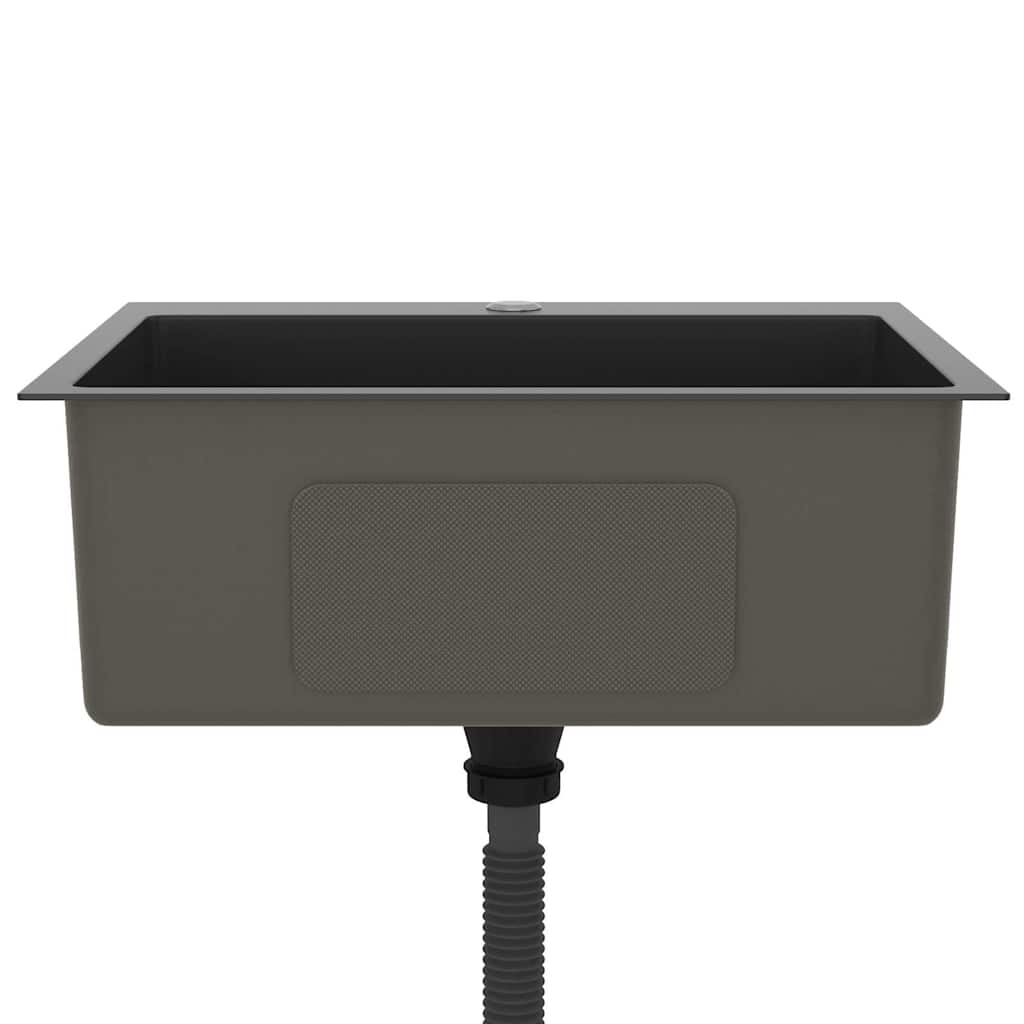 Lavello Da Cucina Lavorato A Mano Nero Acciaio Inox - Image 6