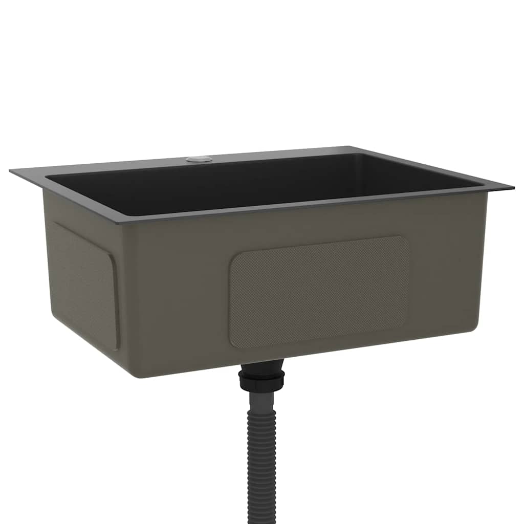 Lavello Da Cucina Lavorato A Mano Nero Acciaio Inox